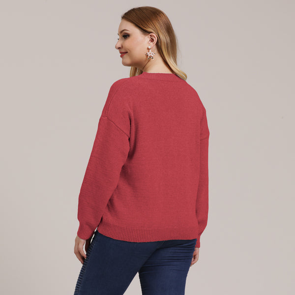 Plus Size V Neck Sweater