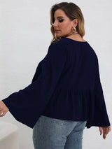 Plus Size Criss-cross Lace Panel Top