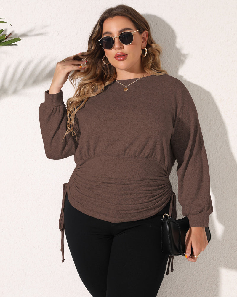 Plus Size Drawstring Waist Top