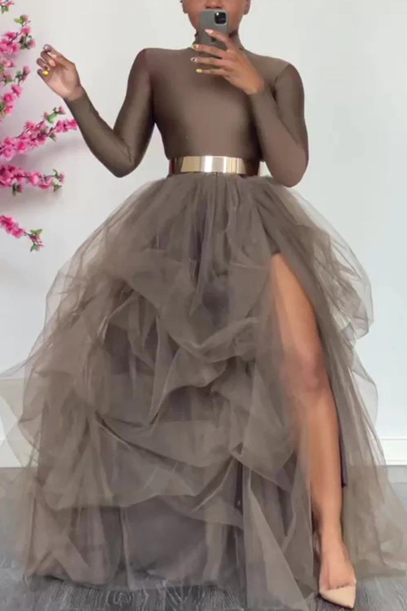 Plus Size Elegant Formal Tulle Skirt