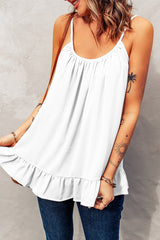 Solid Ruffle Hem Cami Top