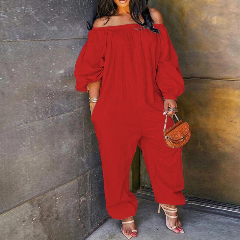 Solid Off Shoulder Jumpsuit