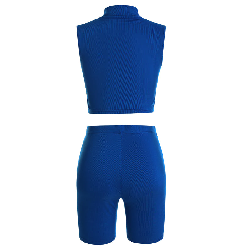 Ribbed Knit Sports Two Piece Set