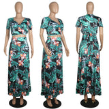 Knot Back Floral Top & Split Thigh Dress