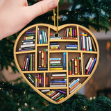 Books May Well Be The Only True Magic - Ceramic Heart Shaped Ornament - Christmas Gift For Book Lovers